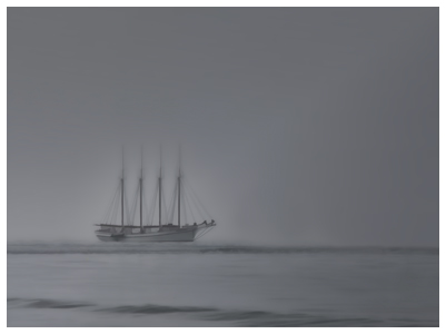 Black and White sailboat ship at sea